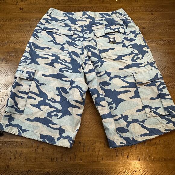 Vintage Y2K State Property Blue Gray Camo Baggy Shorts Skater Waist Size 34 - Picture 4 of 15